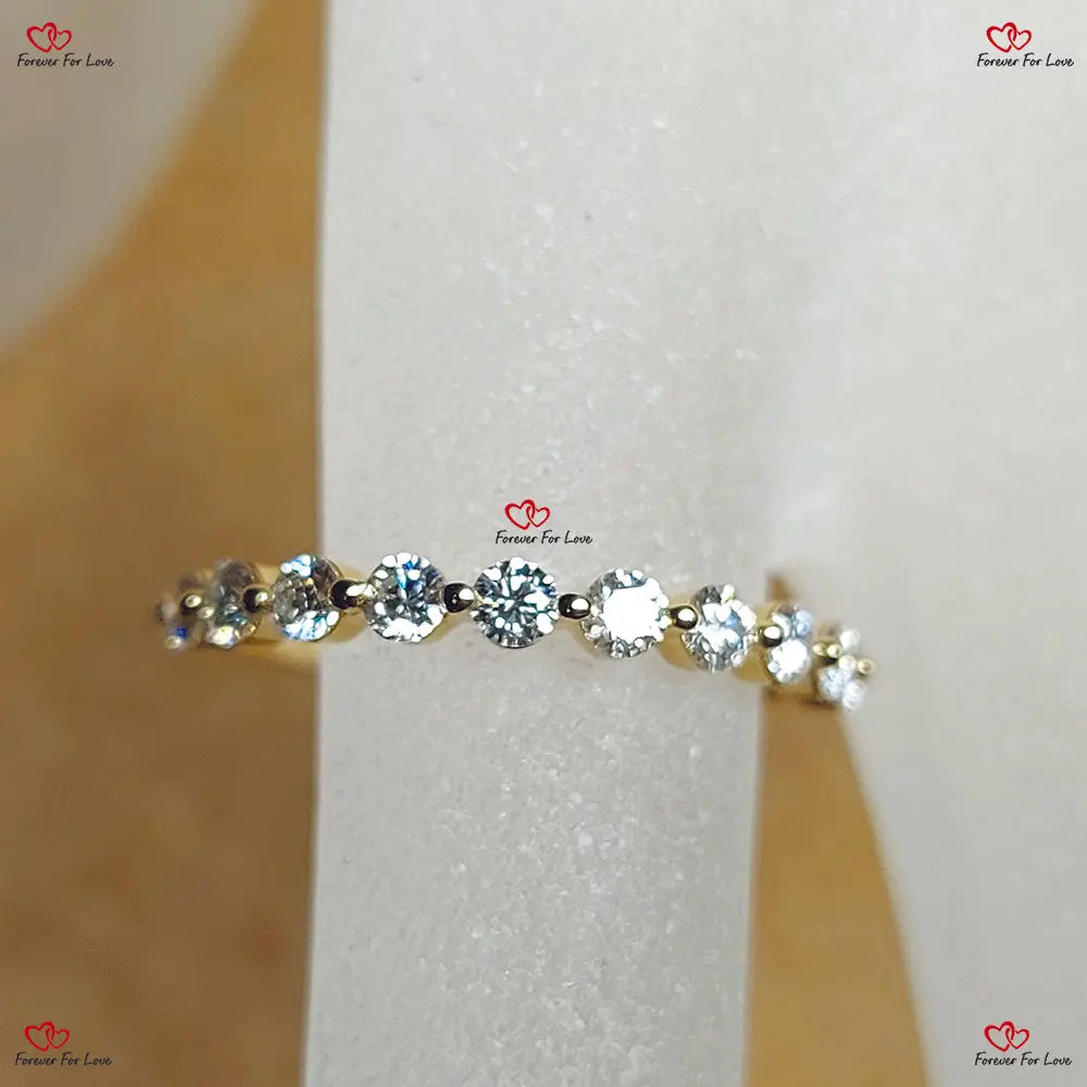 Cushion Cut Moissanite Wedding Set in Yellow Gold Forever For Love