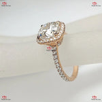 2 Carat Cushion Cut Moissanite Engagement Ring in Rose Gold Forever For Love