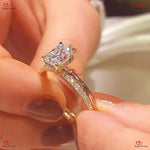 Radiant Cut Wedding Set in White Gold | Brilliant Cut Radiant Bridal Set | Diamond & Moissanite Radiant Cut Bridal Set Forever For Love