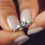 Floating Diamond Ring - Petite Elegant Band with Cluster Diamonds Forever For Love