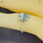 Emerald Cut Moissanite Engagement Ring in Solid Gold / crisscut diamond Forever For Love