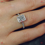 Radiant Cut Diamond Wedding Ring White Gold  IGI Certified  Lab Grown Radiant Diamond engagement Ring Halo Radiant Cut Diamond. Forever For Love