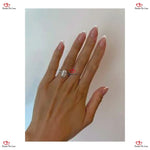 Cushion Cut Moissanite Engagement Ring | Floating Diamond Solitaire | Platinum Solitaire | Forever For Love