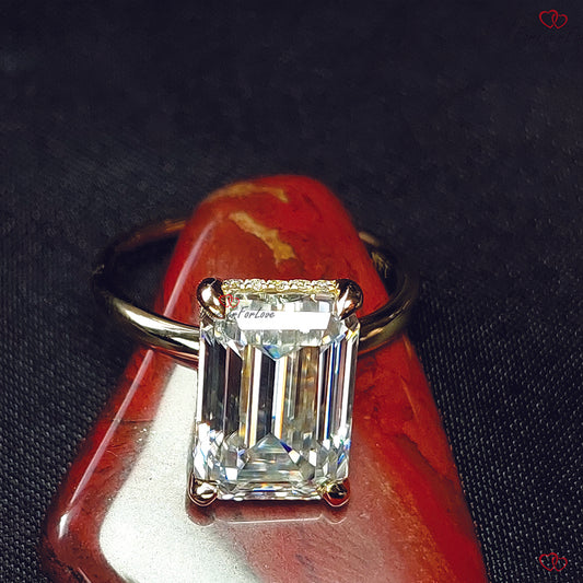 Emerald Cut Lab Grown Diamond Engagement Ring | IGI Certified | Solitaire in White Gold