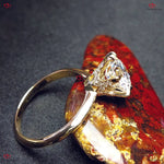 Unique Round Moissanite and Diamond Engagement Ring | Forever One | Solid Yellow Gold Promise Ring Forever For Love