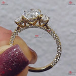 Oval Lab Grown Diamond Vintage Ring - IGI Certified Yellow Gold Custom Engagement Ring Forever For Love