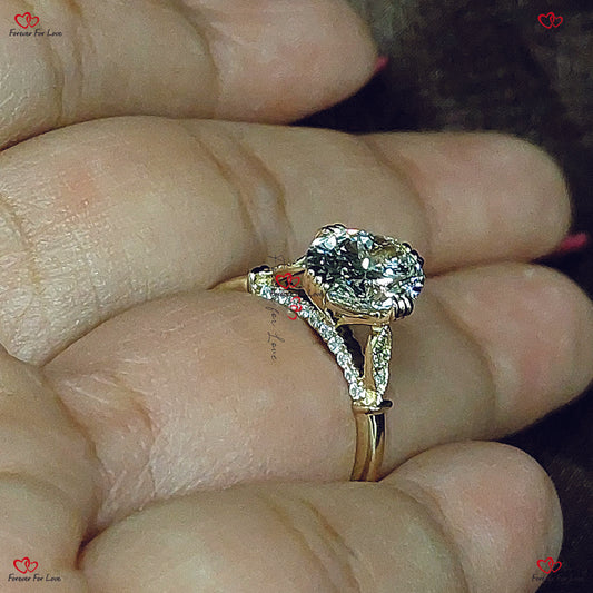 Unique Vintage Oval Diamond Engagement Ring -  F VS1 Lab Grown Diamond in Solid Gold IGI Certified