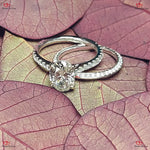 Oval Diamond Wedding Set in Solid Gold Forever For Love