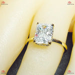 Radiant Cut Moissanite Engagement Ring with Hidden Halo Forever For Love