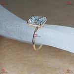 Emerald Cut Moissanite Engagement Ring in White Gold///Platinum Forever For Love