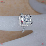 IGI Certified Radiant Diamond Engagement Ring Halo Setting White Gold Forever For Love
