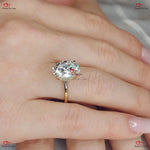 Moissanite Oval Cut Engagement Ring - Crushed Ice Oval 11*7mm Forever For Love