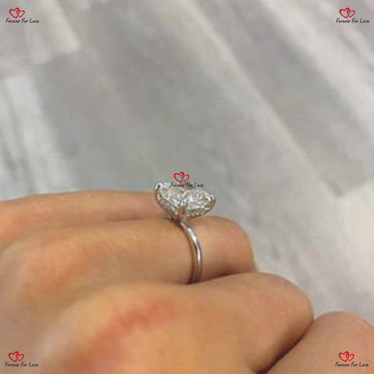 Bague de fiançailles en moissanite taille radiant – Solitaire carré taille glace pilée radiant en or massif