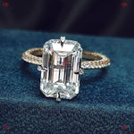 Emerald Cut Two Tone Forever One Engagement Ring Forever For Love