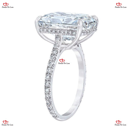 Bague de fiançailles en moissanite taille radiant Forever One Moissanite