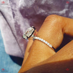 Crushed Ice Cushion Cut Moissanite Engagement Ring Forever For Love