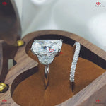Crushed Ice Cut Unique Cushion Cut Three-Stone Anniversary Bridal Set Forever For Love
