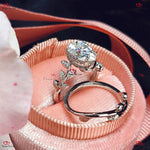 Leaf Design Twig Vintage Pear Diamond Bridal Wedding Set Forever For Love