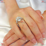 Pear Moissanite Engagement Ring in White Gold Three Stone Pear Cut Diamond Ring Forever For Love