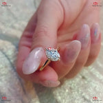 Oval Moissanite Engagement Ring | Solid Gold | Hidden Halo | Brilliant Cut Forever For Love