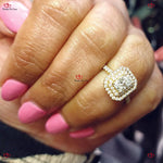 2 Carat Radiant Cut Lab Created Diamond Ring | Halo Engagement Ring | Lab Diamond Wedding Bridal Set for Women Forever For Love