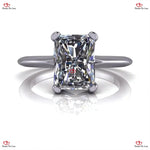 Radiant Cut Moissanite Engagement Ring in Solid Gold Forever For Love