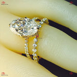 Oval Crushed Ice Moissanite Bridal Set Forever For Love