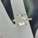 Moissanite Radiant Cut Engagement Ring in White Gold Forever For Love
