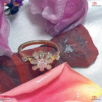 White Floral Vintage Cushion Cut Ring – Anniversary & Wedding Ring with Fancy Diamond Pear Gemstone in Solid Gold Forever For Love