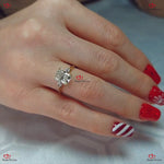 Radiant Cut Diamond Engagement Ring with Natural Kite Diamonds - IGI Certified Trilogy Ring Forever For Love