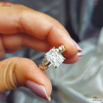 Radiant Cut Wedding Set in Solid Gold Forever For Love