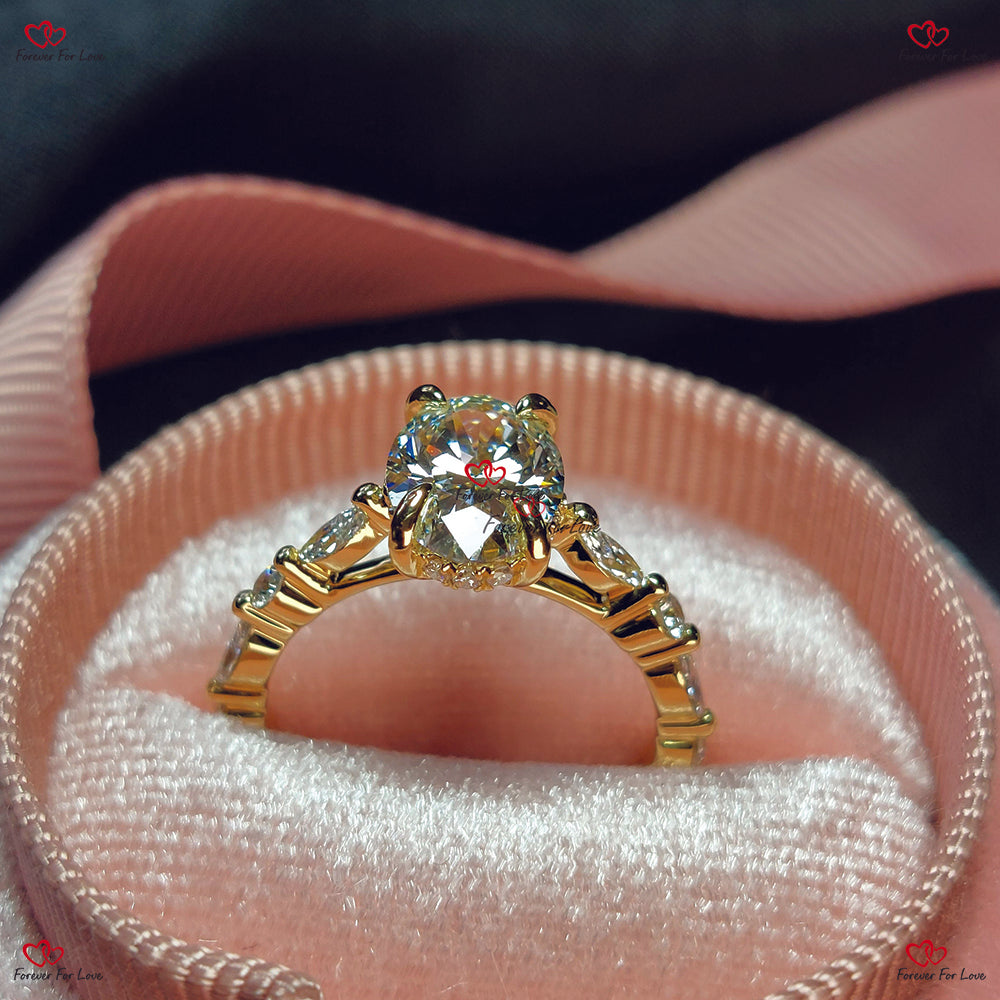 Bague en diamant ovale de 1,5 carat cultivé en laboratoire | Bague en diamant marquise vintage | Certifié IGI