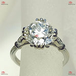Vintage Elegance:  Old Mine Cut Moissanite Solitaire Engagement Ring in Solid Gold Forever For Love