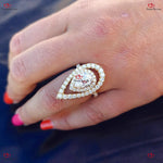 Double Halo Vintage Pear Diamond Engagement Ring Forever For Love
