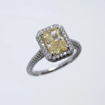 3 Ct IGI Lab Grown Yellow Radiant Cut Diamond Wedding Ring Forever For Love