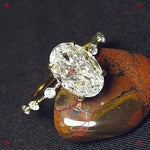 Elongated Oval Cut Moissanite Engagement Ring in Solid Gold – Modern Oval Diamond Ring Forever For Love