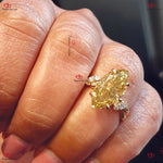 Canary Yellow Marquise Cut Moissanite Yellow Gold Ring | Twist Band Diamond Ring for Women Forever For Love