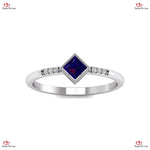 Radiant Green Emerald Cut 3-Stone CZ Engagement Ring in White Gold Forever For Love