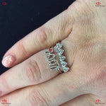 Solid Gold Heart Five Stone Heart Cut Diamond Ring -  Lab-Grown Diamond Wedding Band Stackable Rings Forever For Love