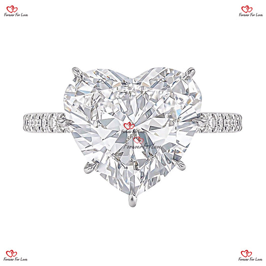 Heart Shaped Diamond Ring | Heart Shaped Engagement Ring | White Gold Ring for Women