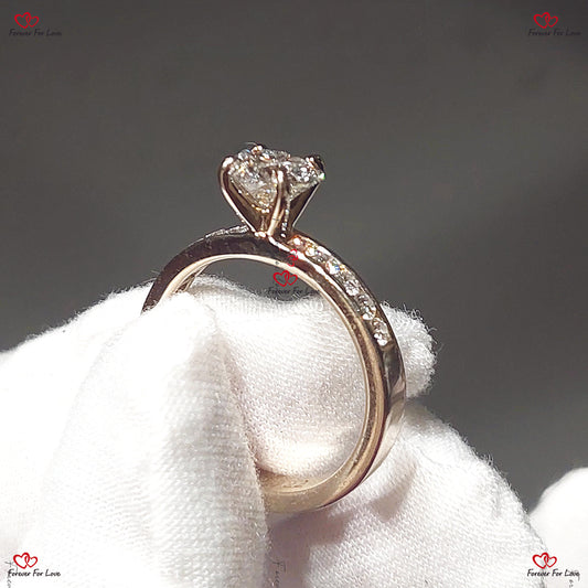 Channel Set Heart Diamond Engagement Ring