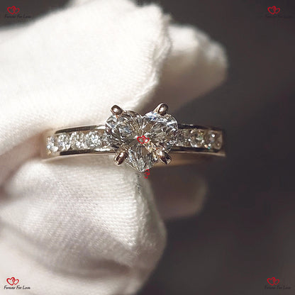 Channel Set Heart Diamond Engagement Ring