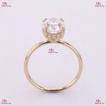 Oval Forever One Moissanite and  Halo Diamond Engagement Ring in Platinum or White Gold Forever For Love