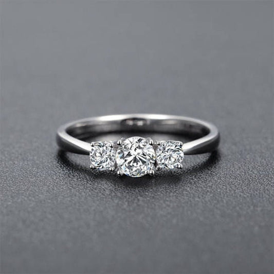 0.5 Carat Three Stone Natural Diamond Ring