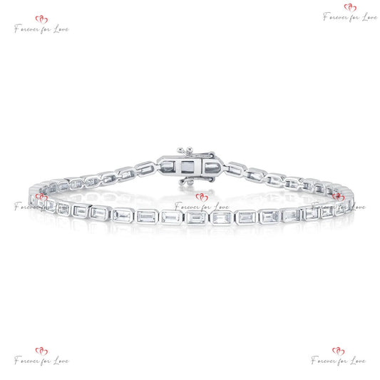 Bracelet de tennis en or massif 14 carats avec diamants naturels