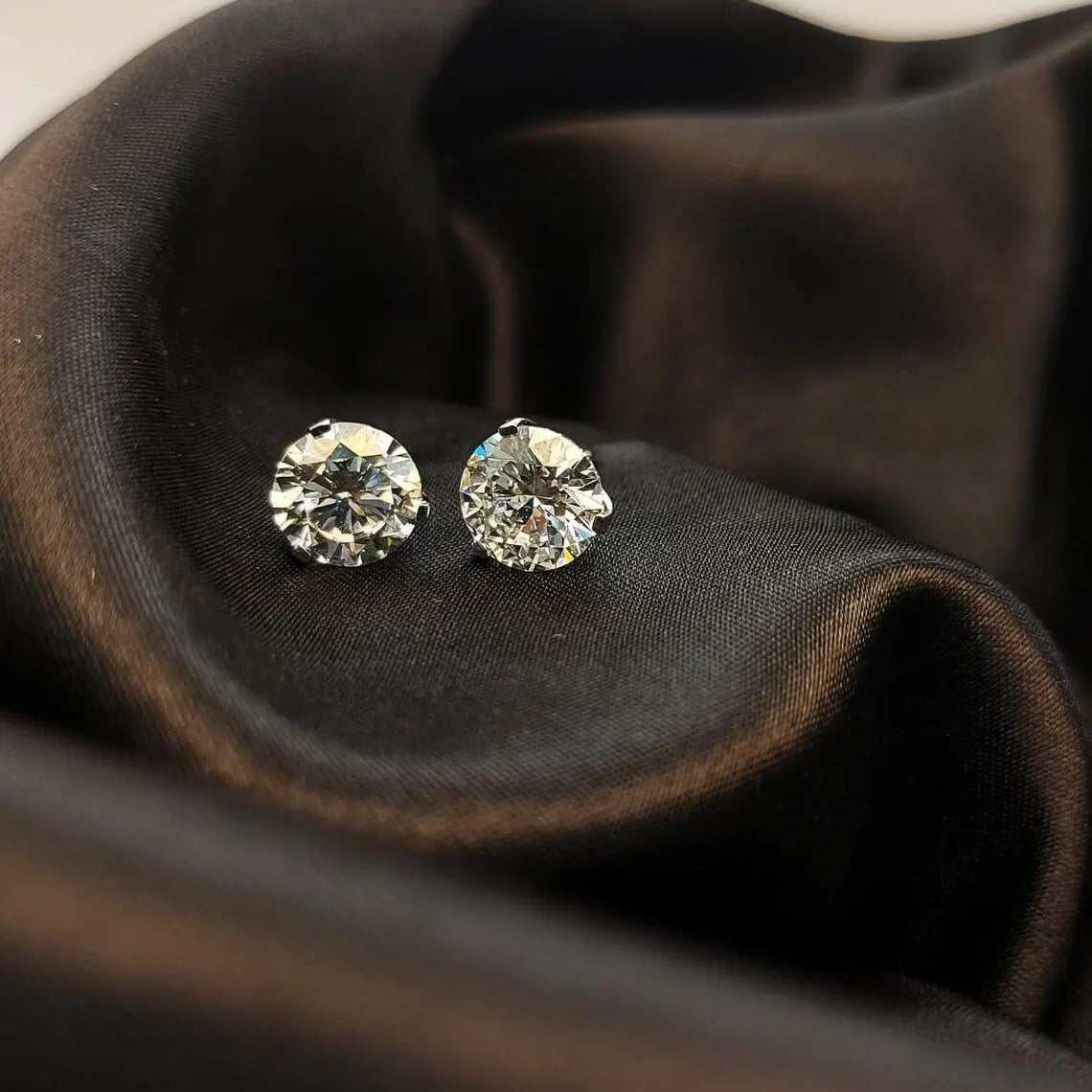 14K Round Cut Lab Grown Diamond Wedding Earrings | Studs 1–6ct Forever For Love