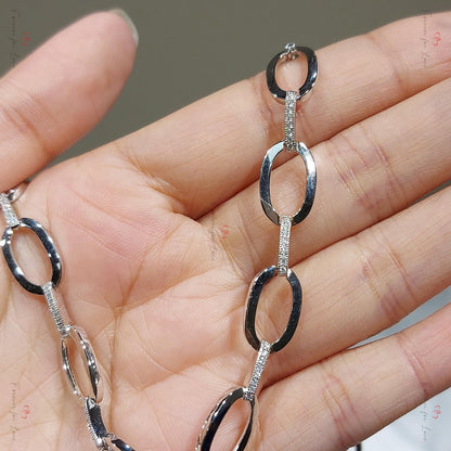 Iced Paperclip | 14K Solid Gold Paperclip Chain Necklace with Lab Diamonds Forever For Love