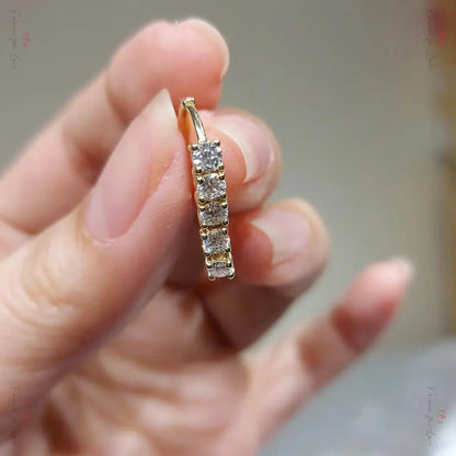 14k Gold and Diamond Hoop Earrings Forever For Love