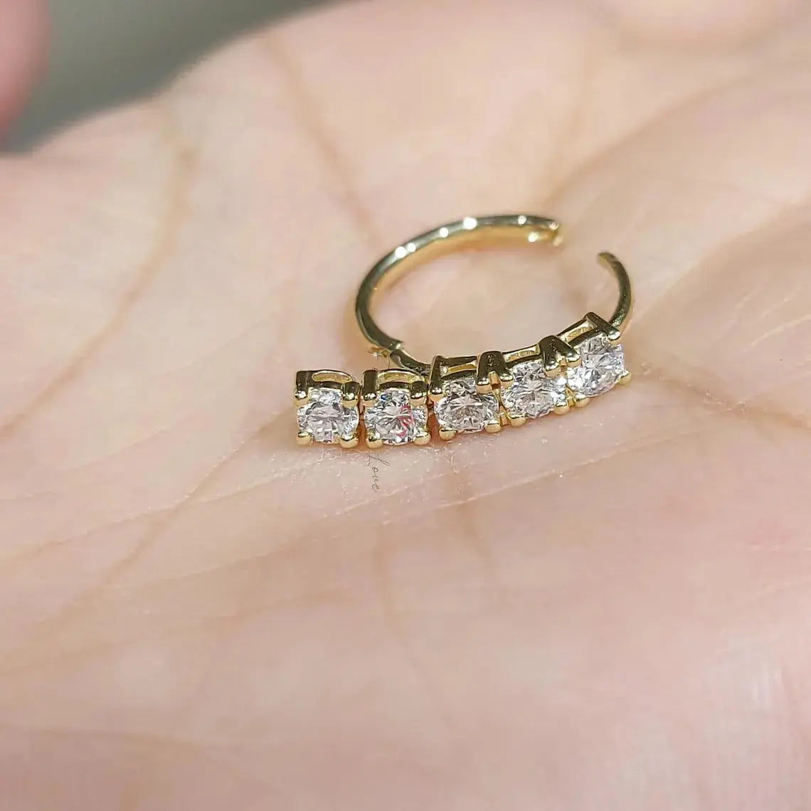 14k Gold and Diamond Hoop Earrings Forever For Love
