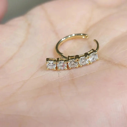 14k Gold and Diamond Hoop Earrings Forever For Love